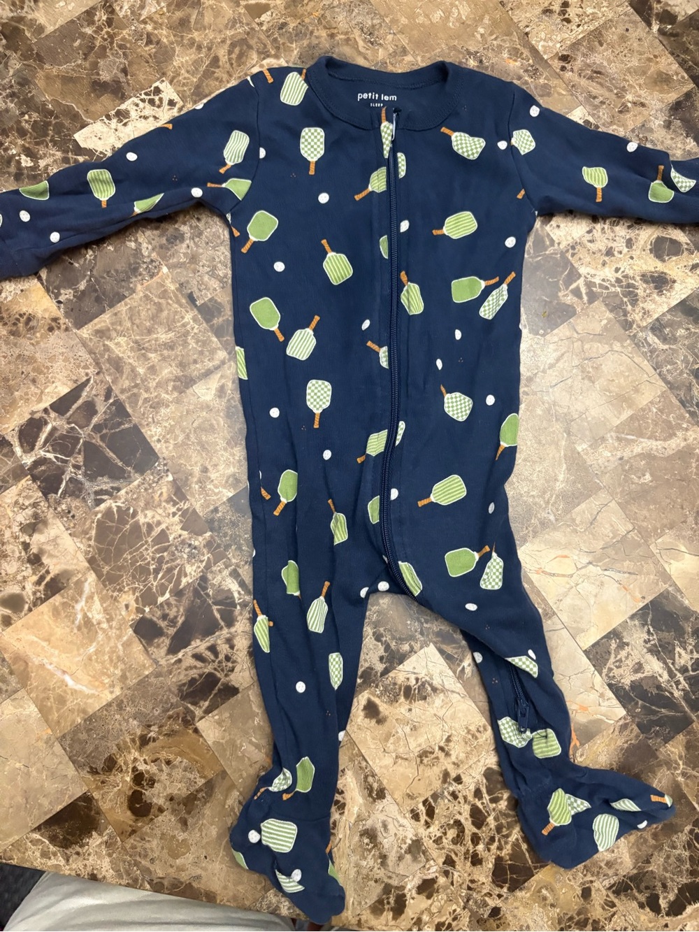 Petit Lem Navy tennis pajamas 6 months
